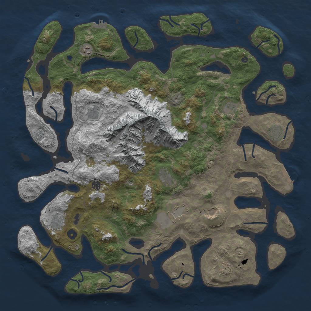 Rust Map: Procedural Map, Size: 5000, Seed: 2698, 19 Monuments