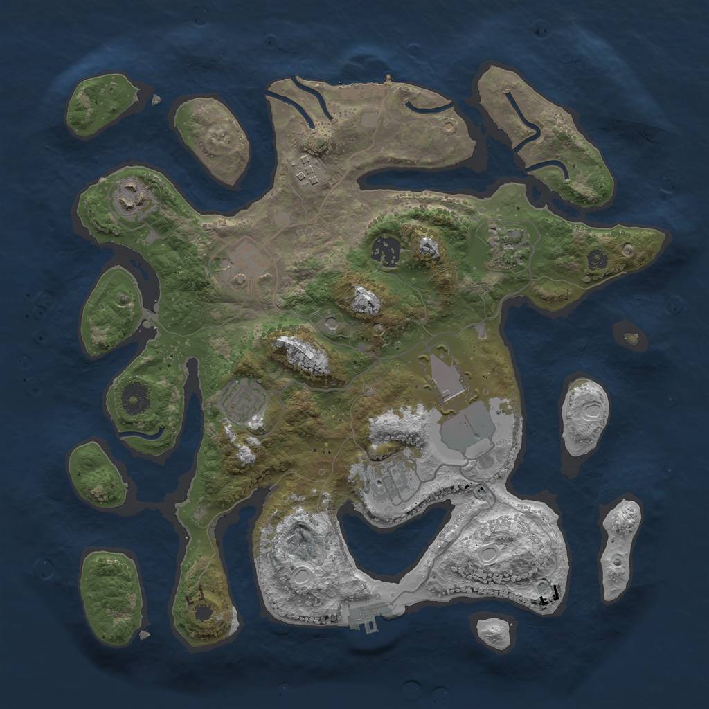 Rust Map: Procedural Map, Size: 3500, Seed: 2092021, 16 Monuments