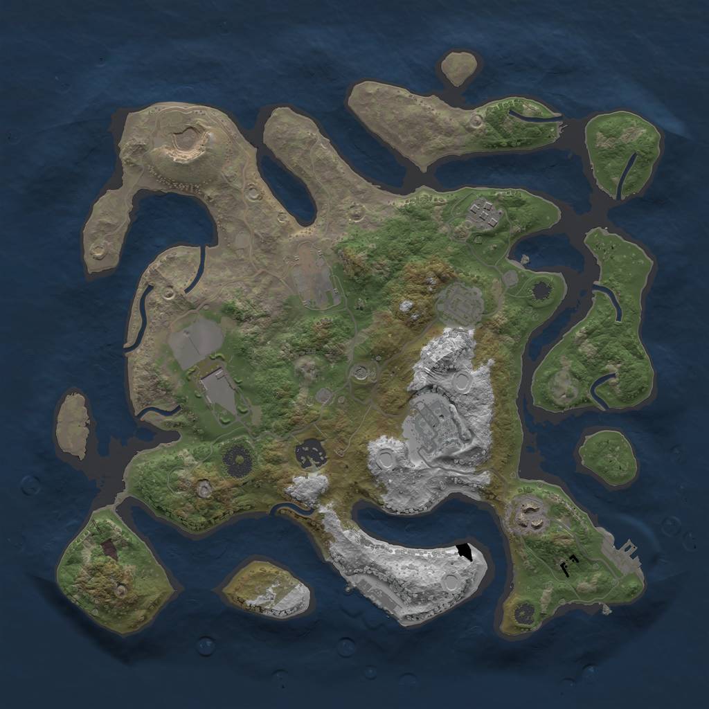 Rust Map: Procedural Map, Size: 3500, Seed: 337349757, 16 Monuments