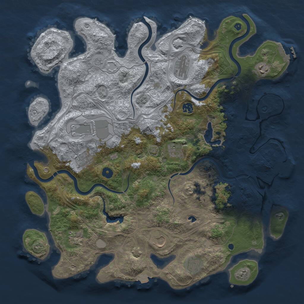 Rust Map: Procedural Map, Size: 4250, Seed: 323, 16 Monuments