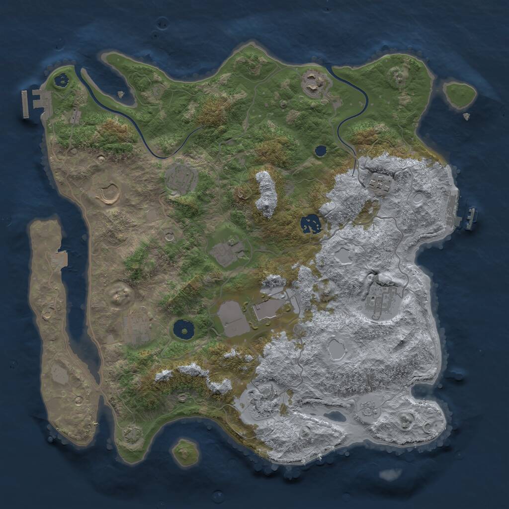 Rust Map: Procedural Map, Size: 3700, Seed: 1547506798, 16 Monuments