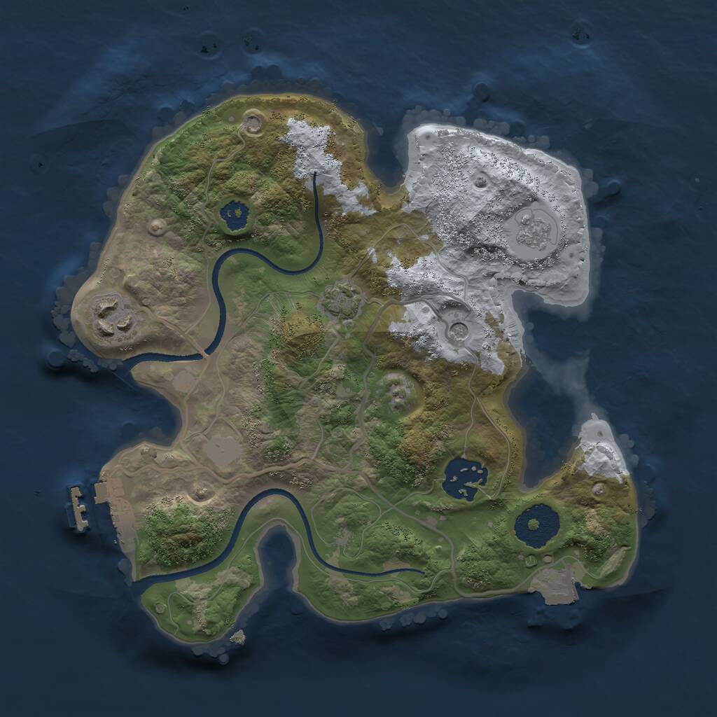 Rust Map: Procedural Map, Size: 2500, Seed: 26103, 7 Monuments