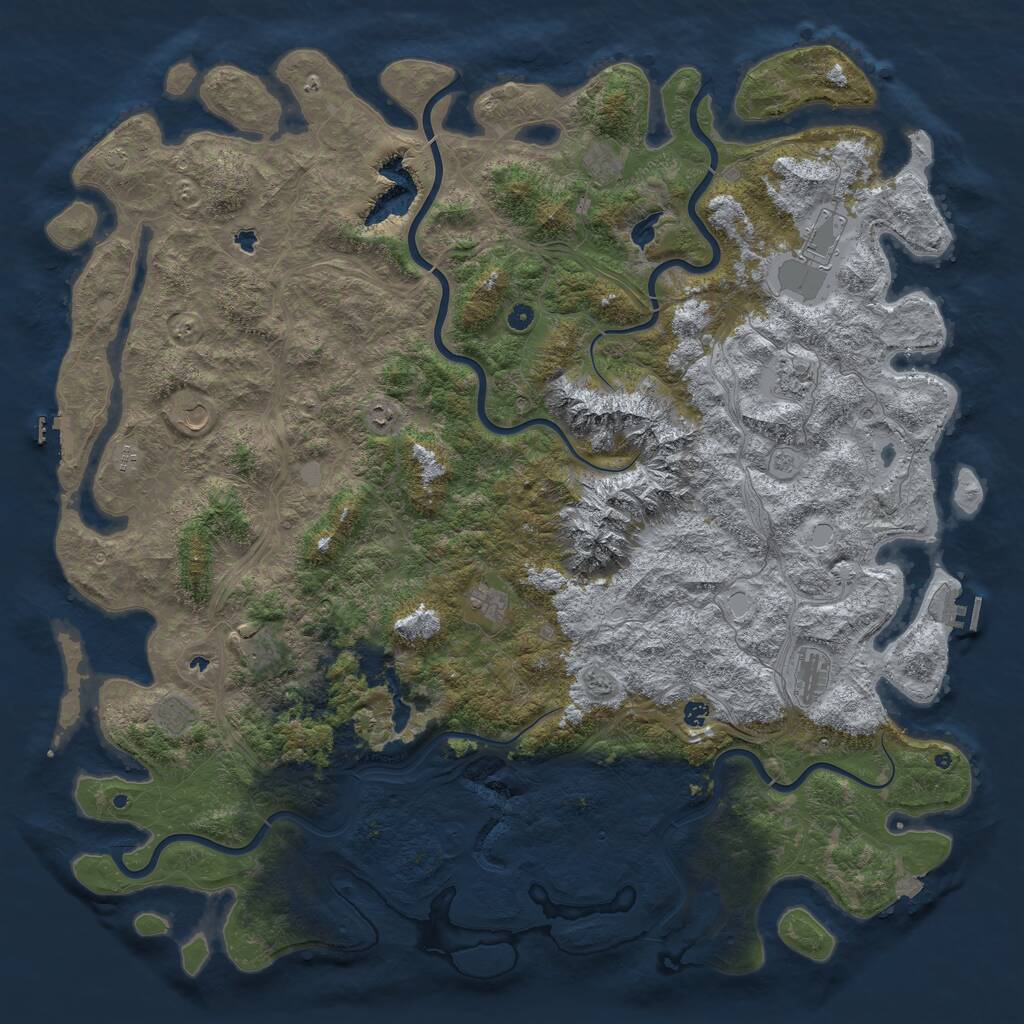 Rust Map: Procedural Map, Size: 6000, Seed: 13815911, 17 Monuments