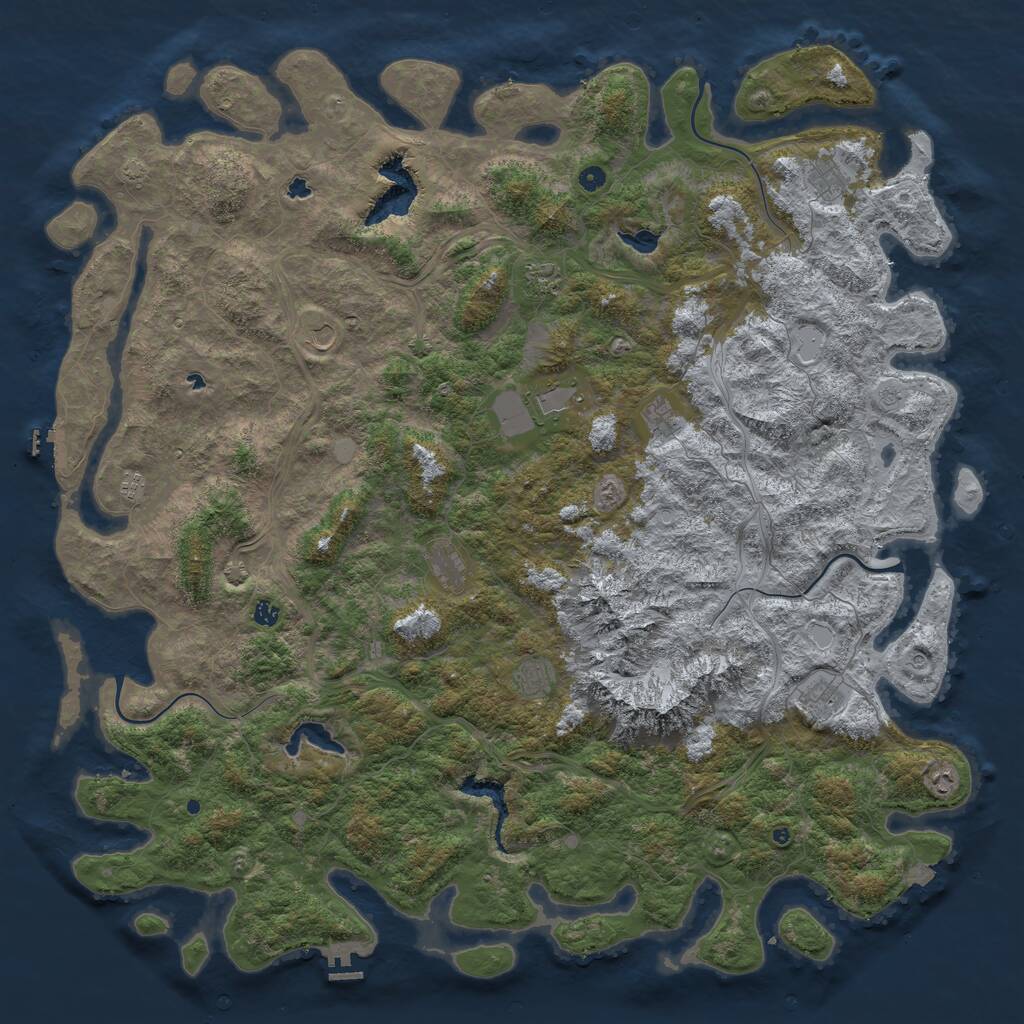 Rust Map: Procedural Map, Size: 6000, Seed: 13815911, 17 Monuments