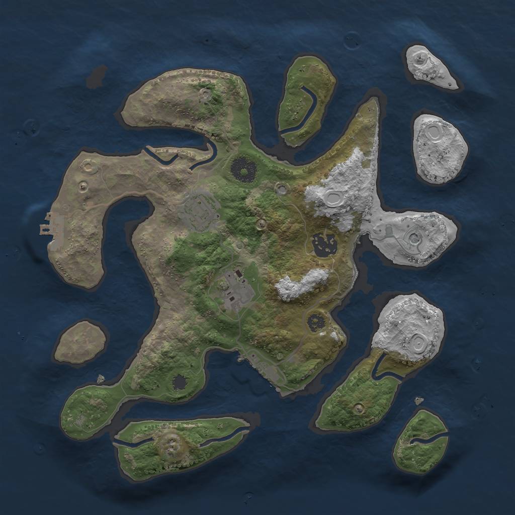 Rust Map: Procedural Map, Size: 3000, Seed: 987426727, 11 Monuments