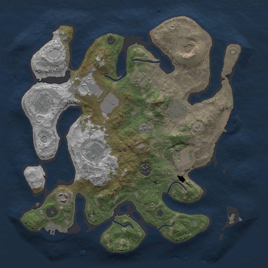 Rust Map: Procedural Map, Size: 3500, Seed: 2029103253, 18 Monuments