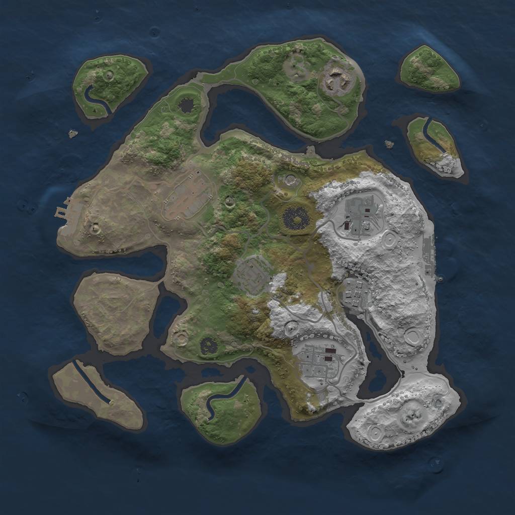 Rust Map: Procedural Map, Size: 3000, Seed: 1676330736, 14 Monuments