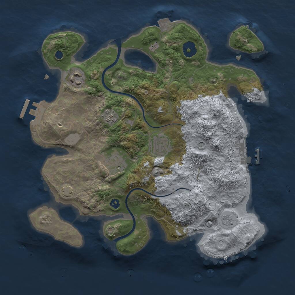 Rust Map: Procedural Map, Size: 3000, Seed: 1676330736, 10 Monuments