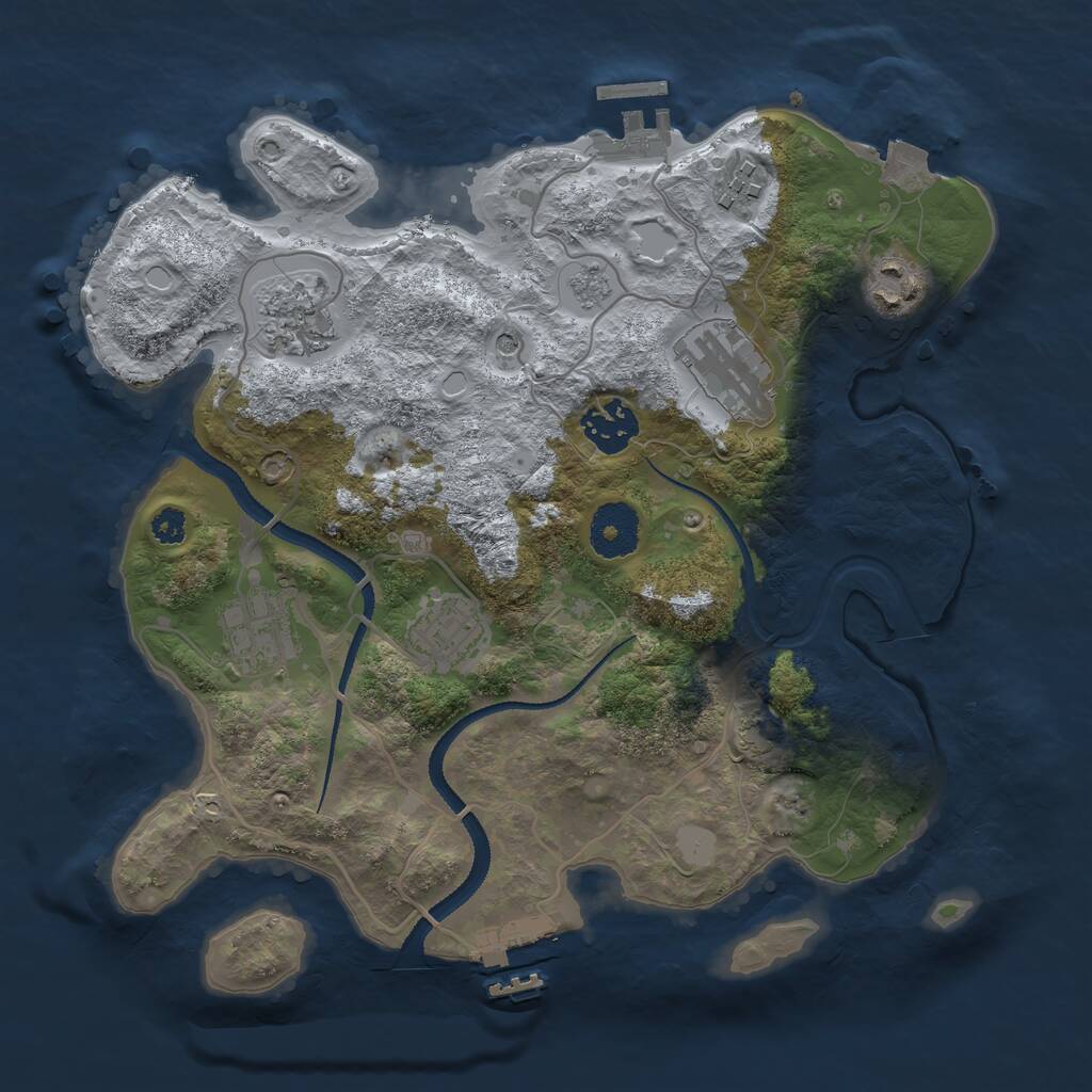 Rust Map: Procedural Map, Size: 3100, Seed: 552687333, 13 Monuments