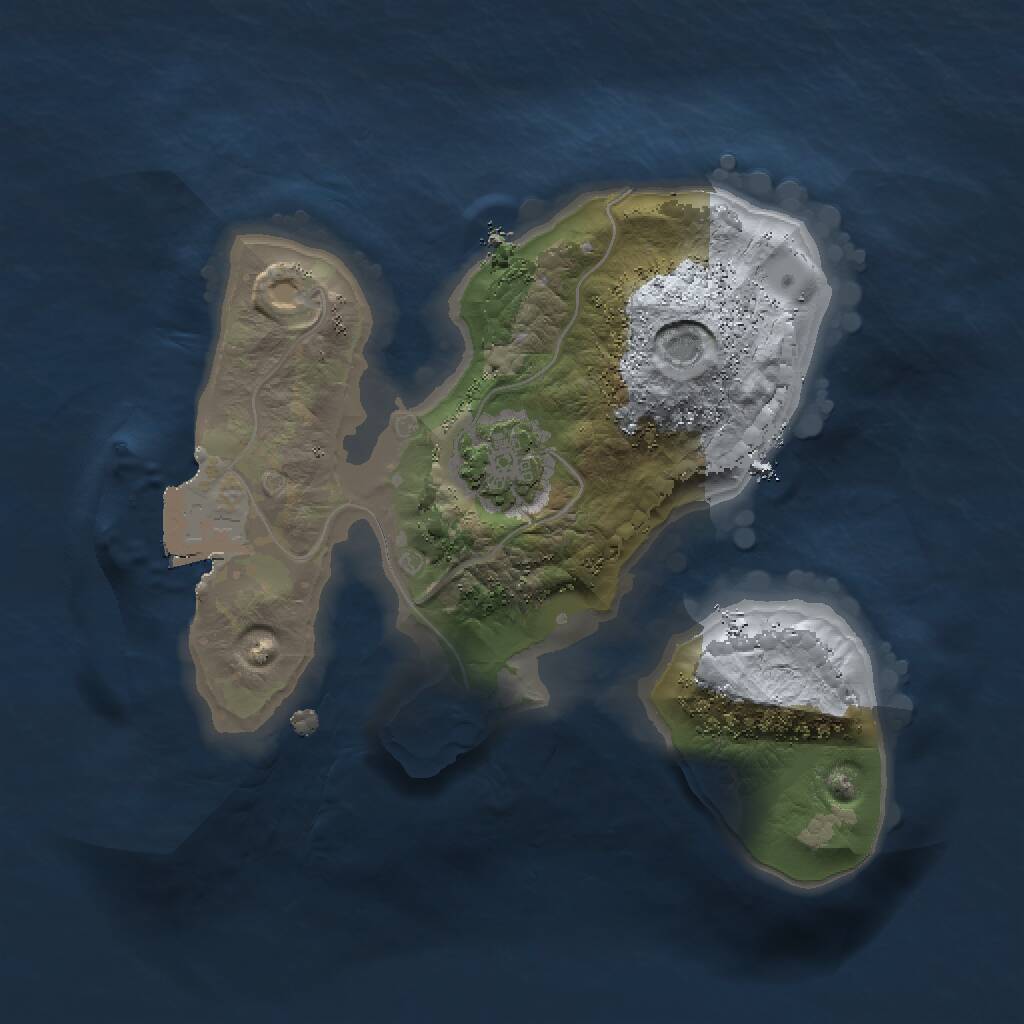 Rust Map: Procedural Map, Size: 1500, Seed: 291010, 2 Monuments