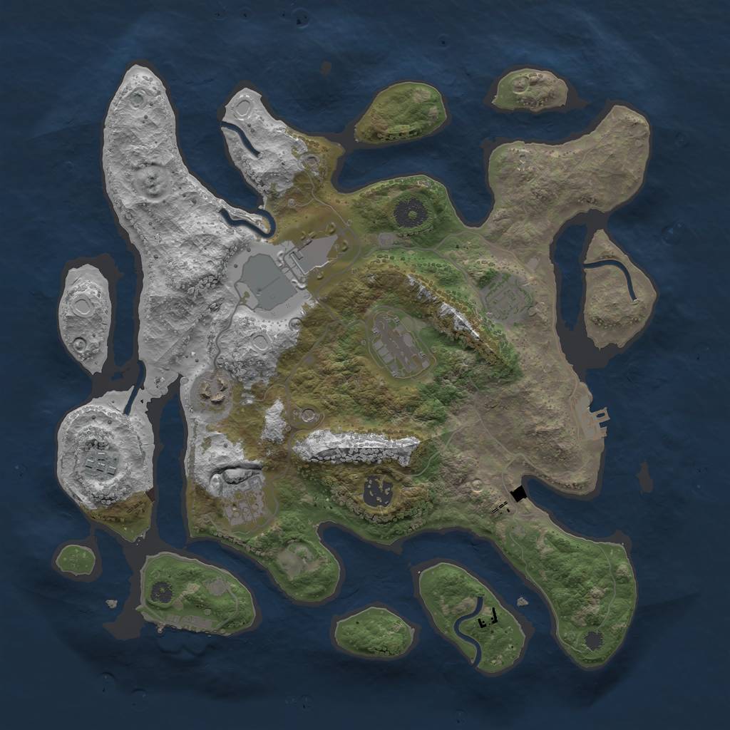 Rust Map: Procedural Map, Size: 3500, Seed: 181968046, 15 Monuments