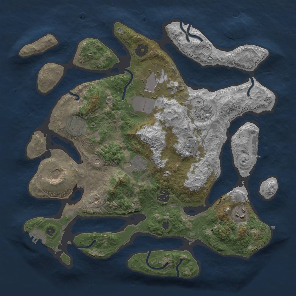 Rust Map: Procedural Map, Size: 3500, Seed: 1325895213, 16 Monuments