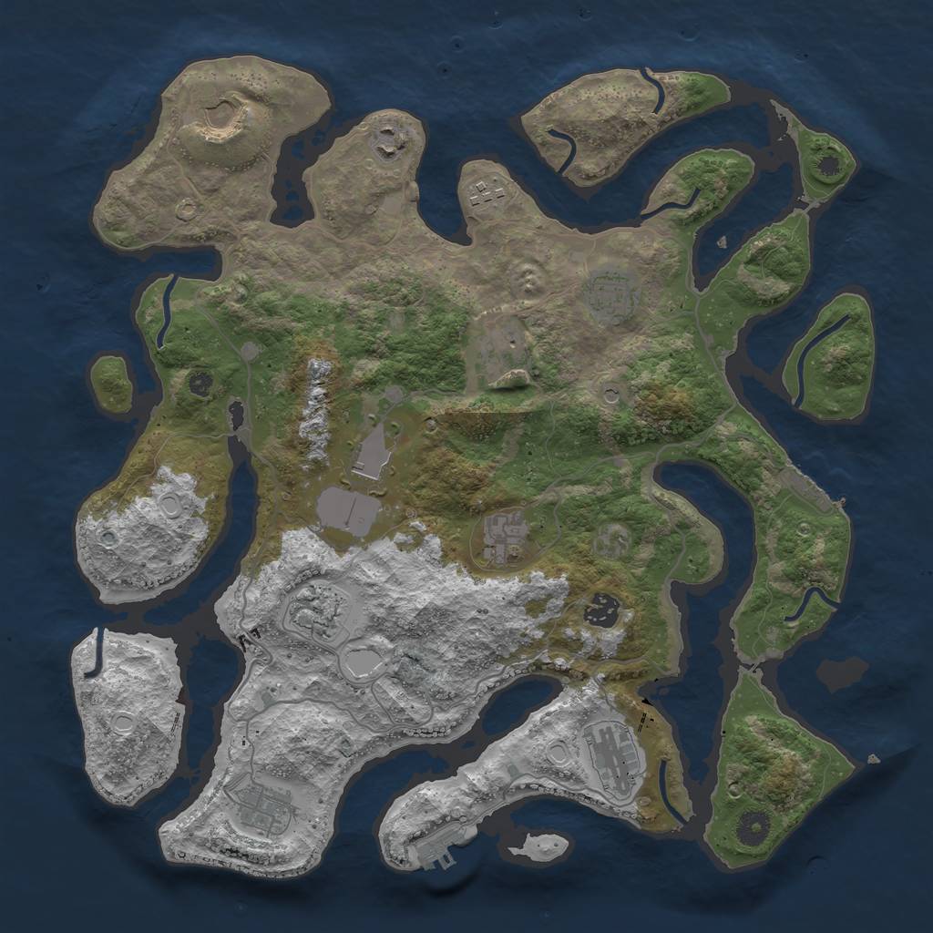 Rust Map: Procedural Map, Size: 4000, Seed: 653708006, 19 Monuments