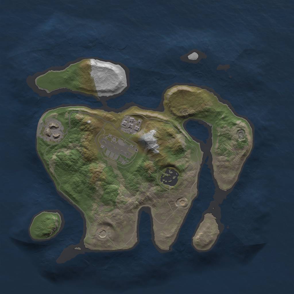 Rust Map: Barren, Size: 2500, Seed: 262392, 7 Monuments