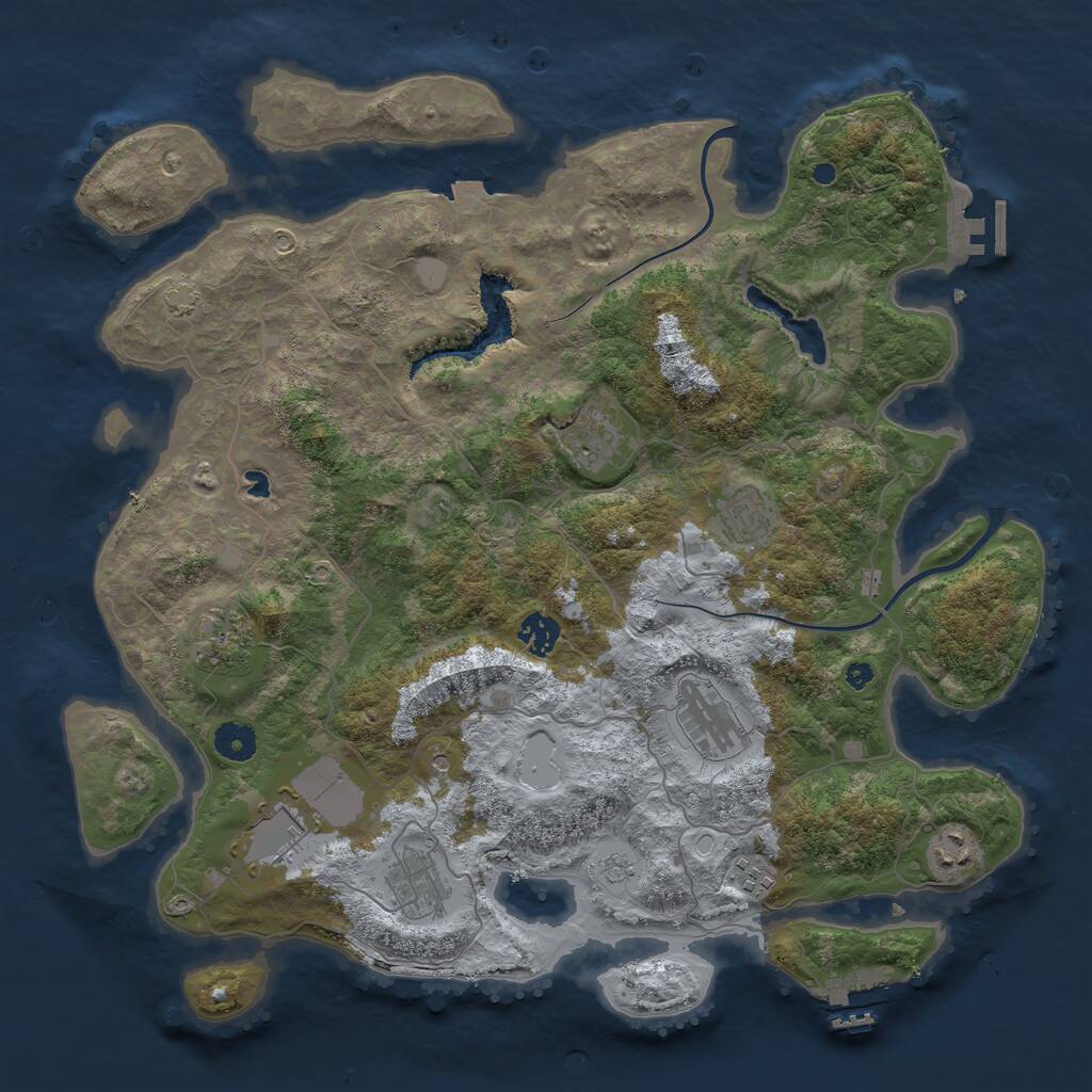 Rust Map: Procedural Map, Size: 4000, Seed: 1181953043, 15 Monuments