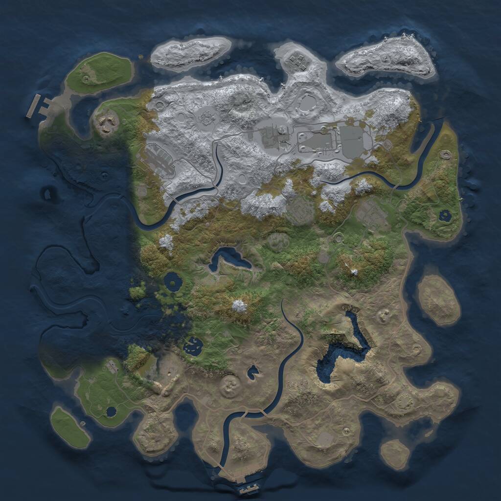 Rust Map: Procedural Map, Size: 4000, Seed: 952782, 15 Monuments