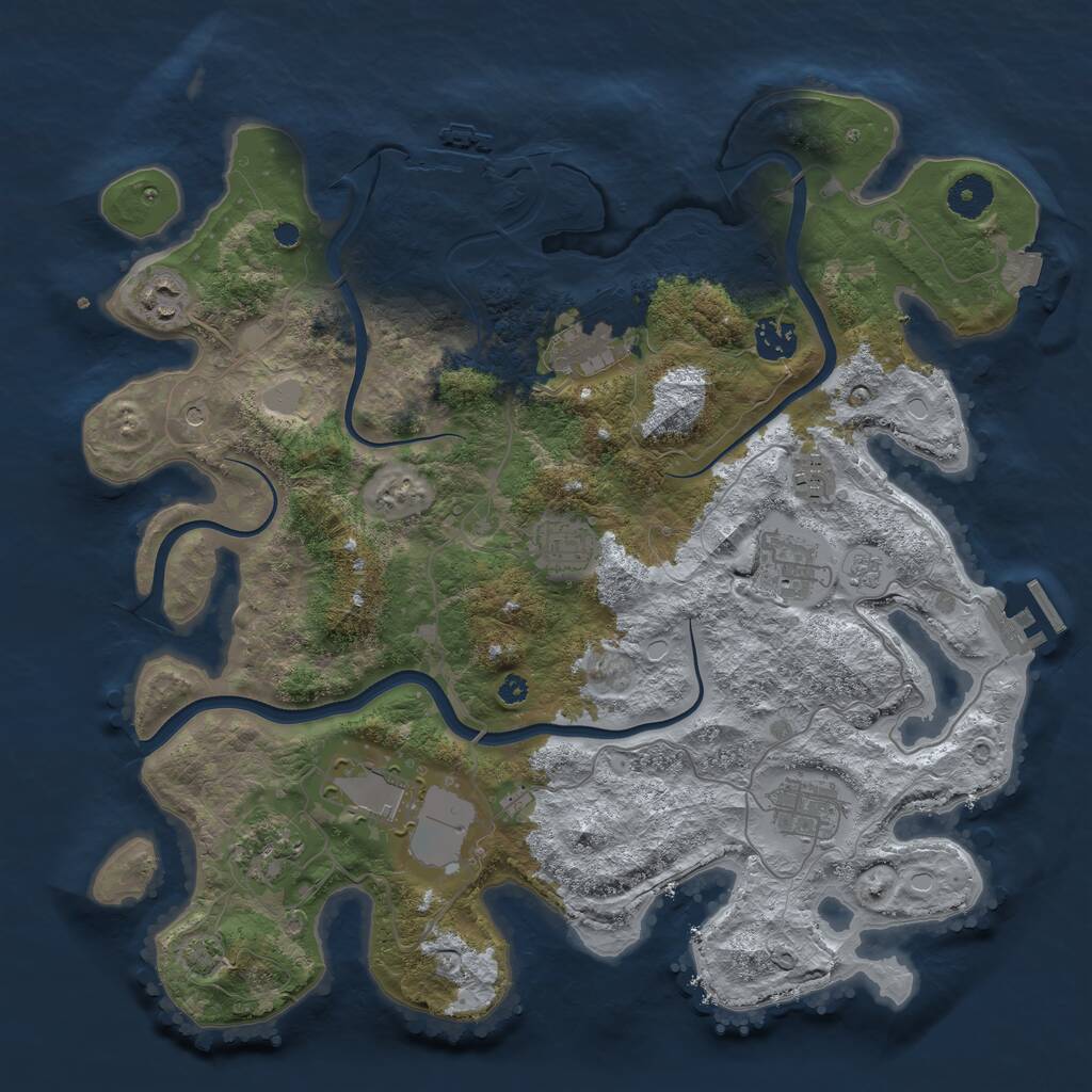 Rust Map: Procedural Map, Size: 3750, Seed: 78034554, 15 Monuments