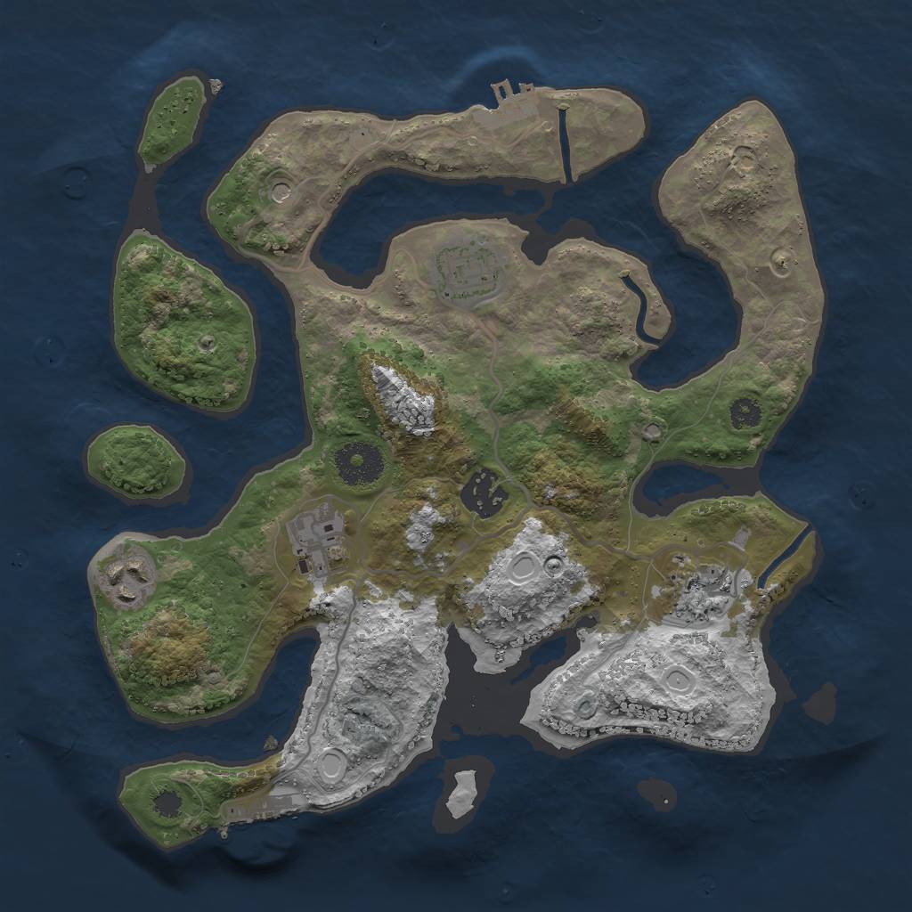 Rust Map: Procedural Map, Size: 3000, Seed: 192021, 13 Monuments