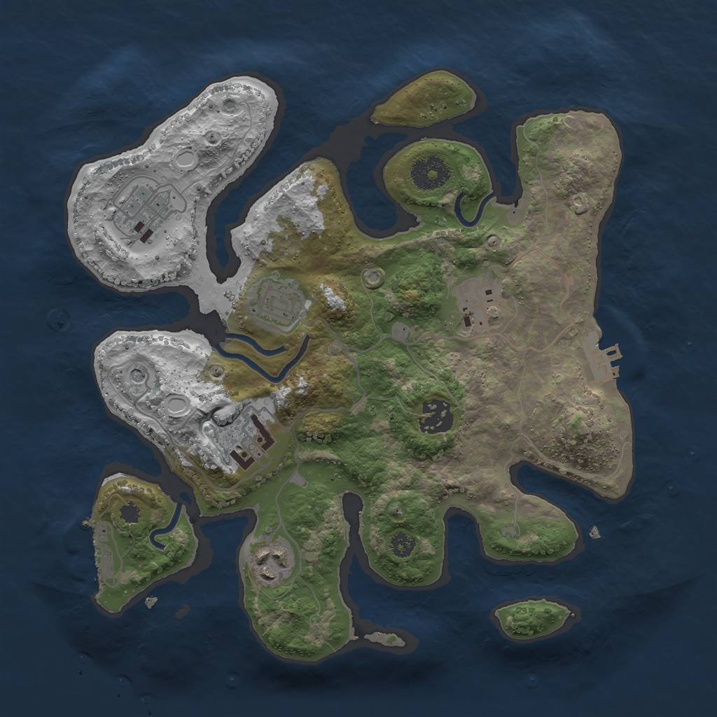 Rust Map: Procedural Map, Size: 3000, Seed: 535218590, 14 Monuments