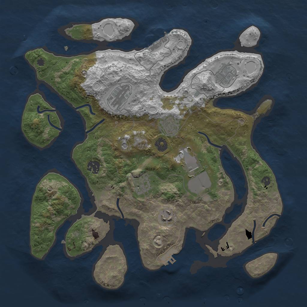 Rust Map: Procedural Map, Size: 3500, Seed: 1994623039, 15 Monuments