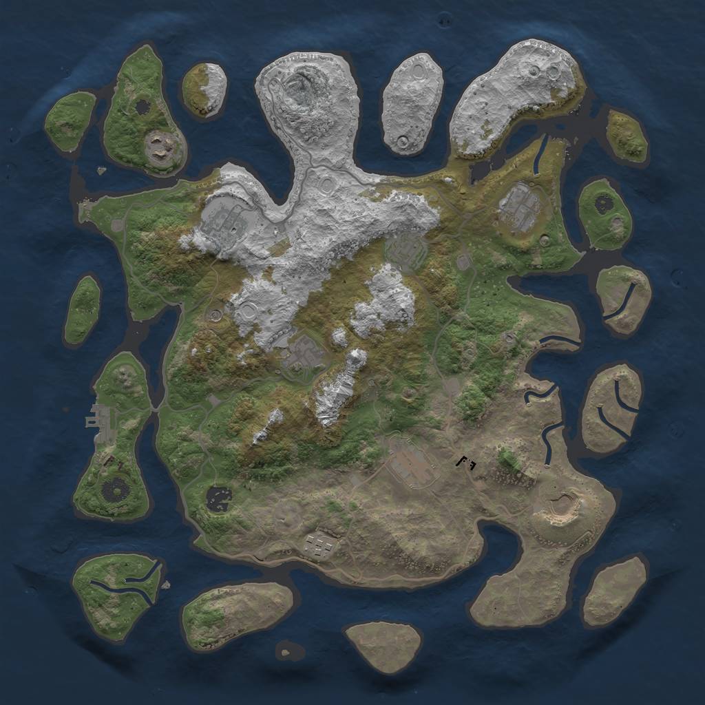 Rust Map: Procedural Map, Size: 4000, Seed: 8125789, 16 Monuments