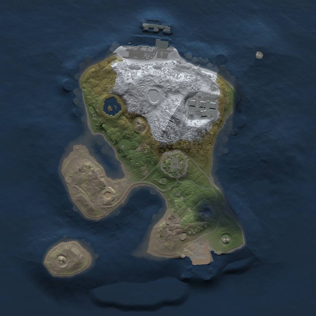 Rust Map: Procedural Map, Size: 1750, Seed: 111111, 4 Monuments