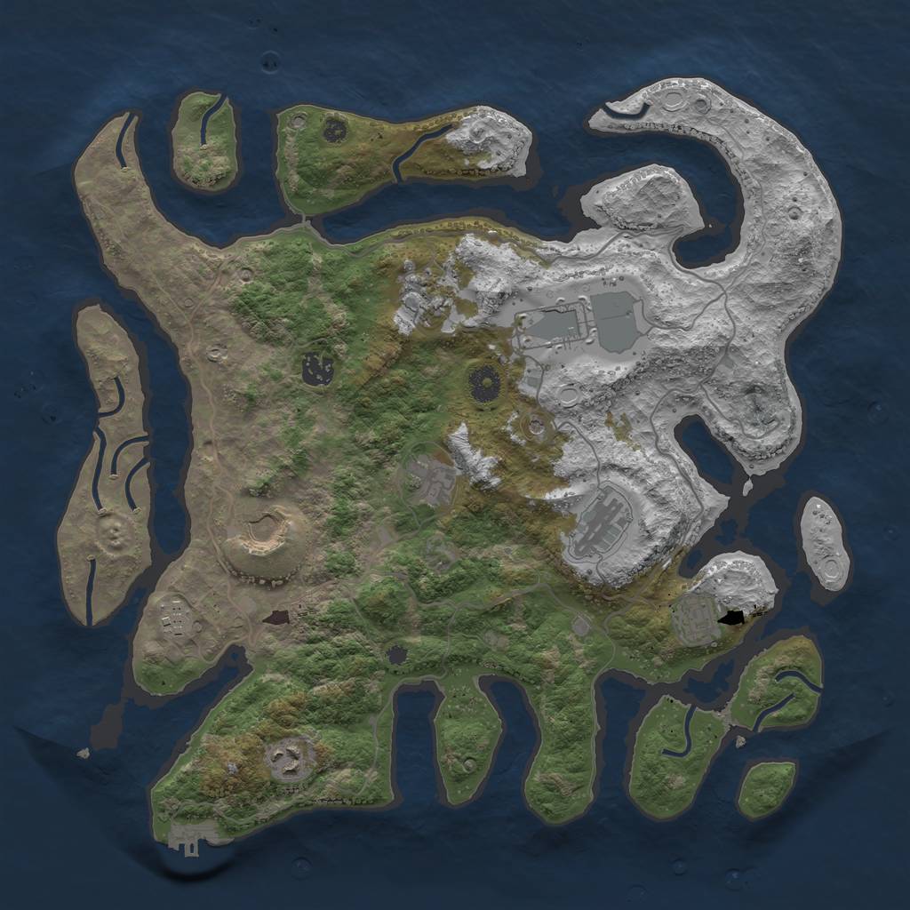 Rust Map: Procedural Map, Size: 4000, Seed: 1069113992, 16 Monuments