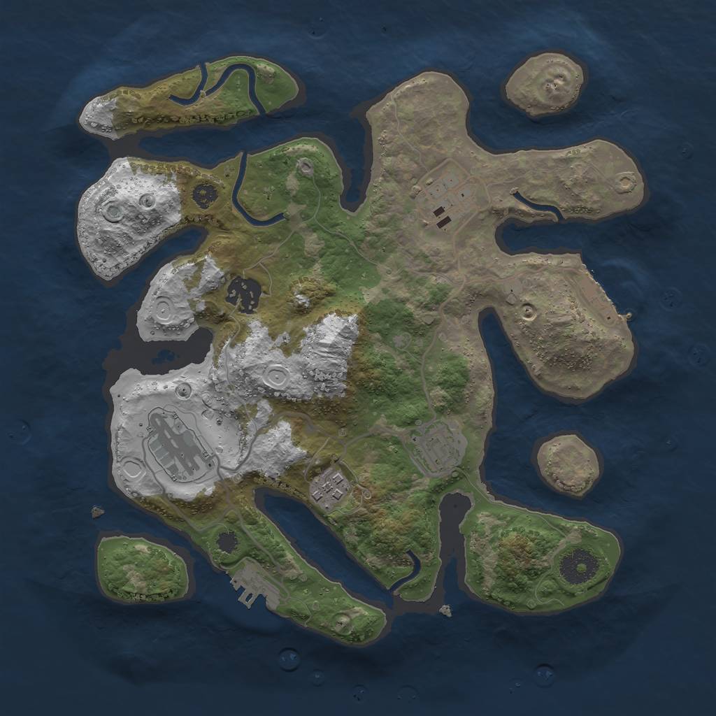 Rust Map: Procedural Map, Size: 3000, Seed: 1605054356, 12 Monuments