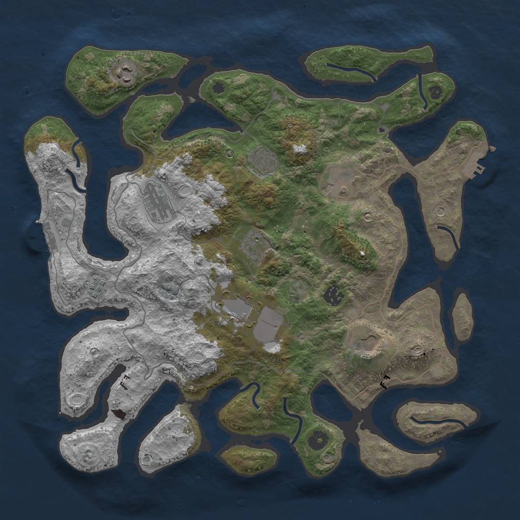Rust Map: Procedural Map, Size: 4000, Seed: 4354356, 17 Monuments
