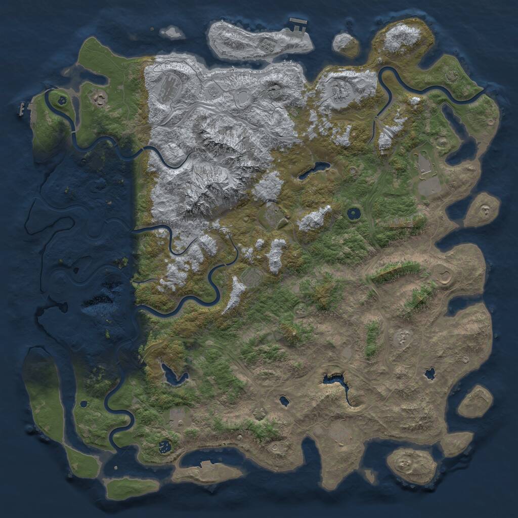 Rust Map: Procedural Map, Size: 6000, Seed: 1542154, 17 Monuments