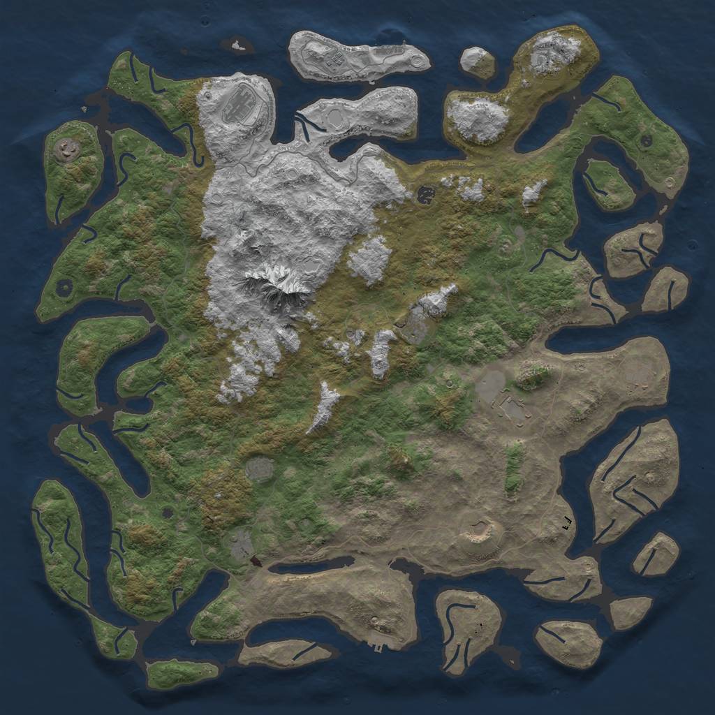 Rust Map: Procedural Map, Size: 6000, Seed: 1542154, 19 Monuments