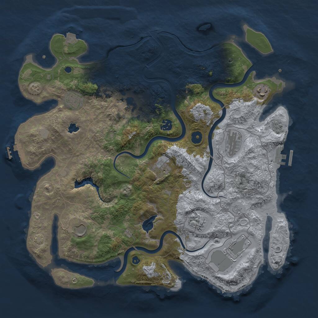 Rust Map: Procedural Map, Size: 4000, Seed: 29101990, 16 Monuments