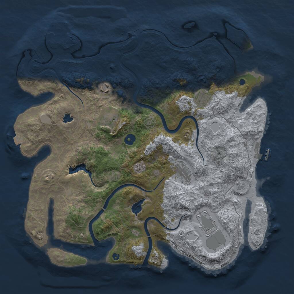 Rust Map: Procedural Map, Size: 4000, Seed: 29101990, 12 Monuments