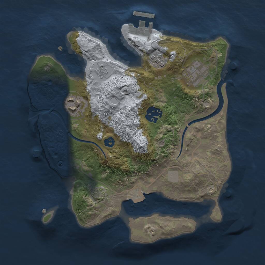 Rust Map: Procedural Map, Size: 2500, Seed: 1542154, 8 Monuments