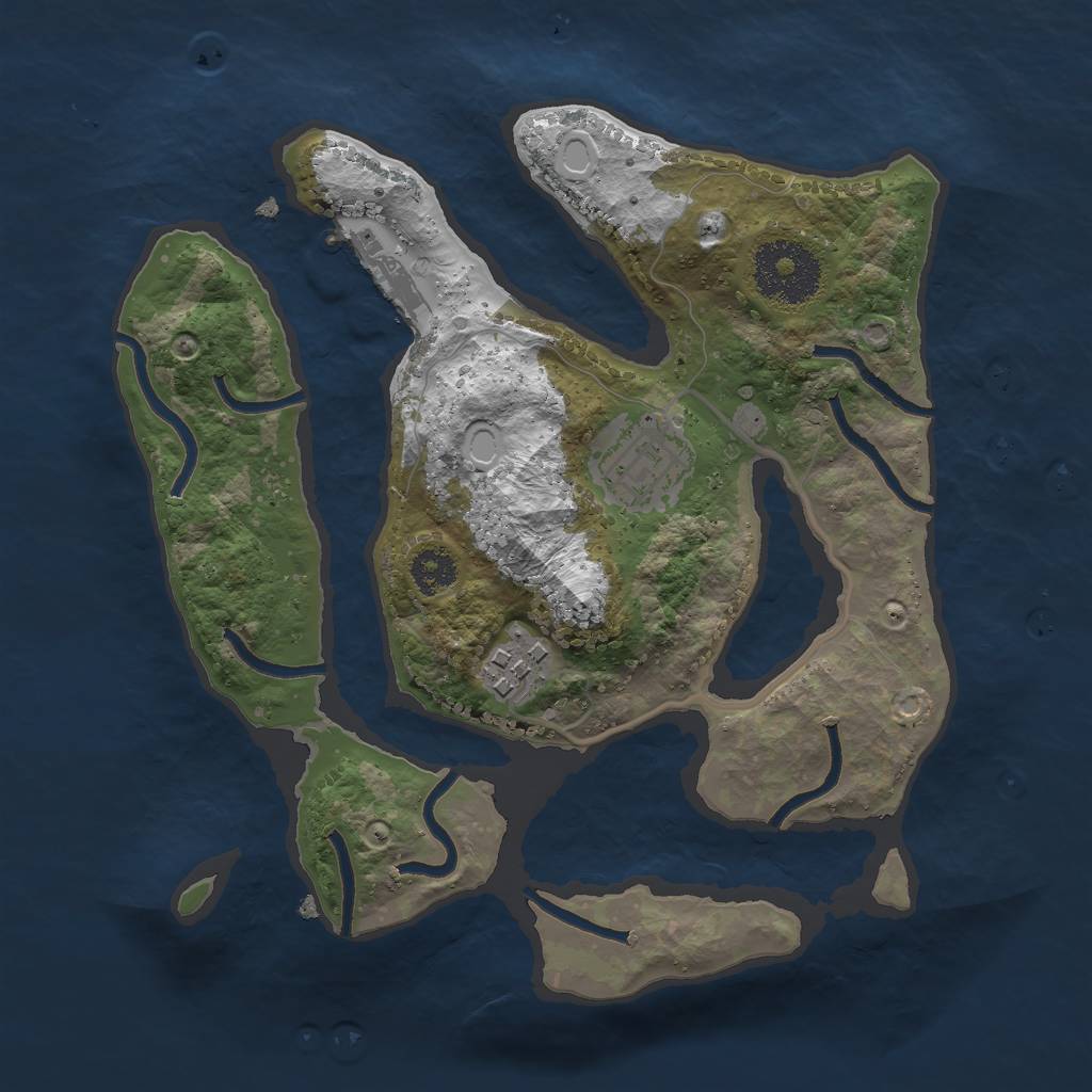 Rust Map: Procedural Map, Size: 2500, Seed: 1542154, 8 Monuments