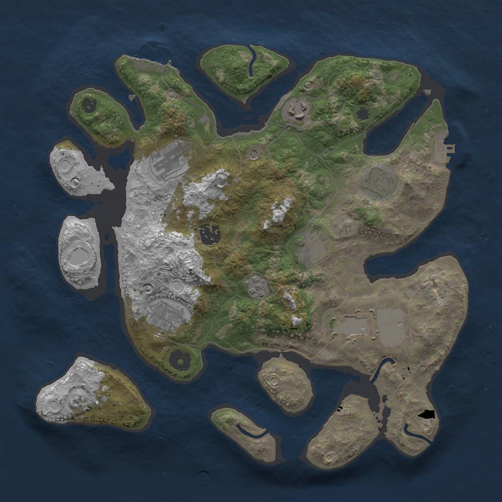 Rust Map: Procedural Map, Size: 3500, Seed: 1410120913, 16 Monuments