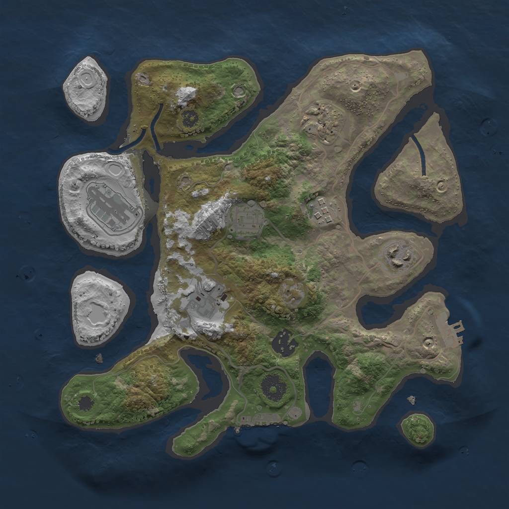 Rust Map: Procedural Map, Size: 3000, Seed: 387360, 14 Monuments