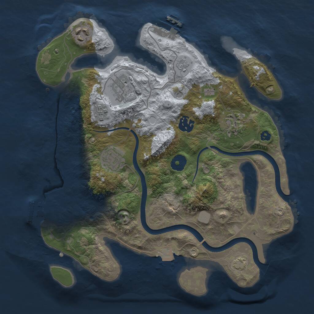 Rust Map: Procedural Map, Size: 3000, Seed: 824218, 12 Monuments