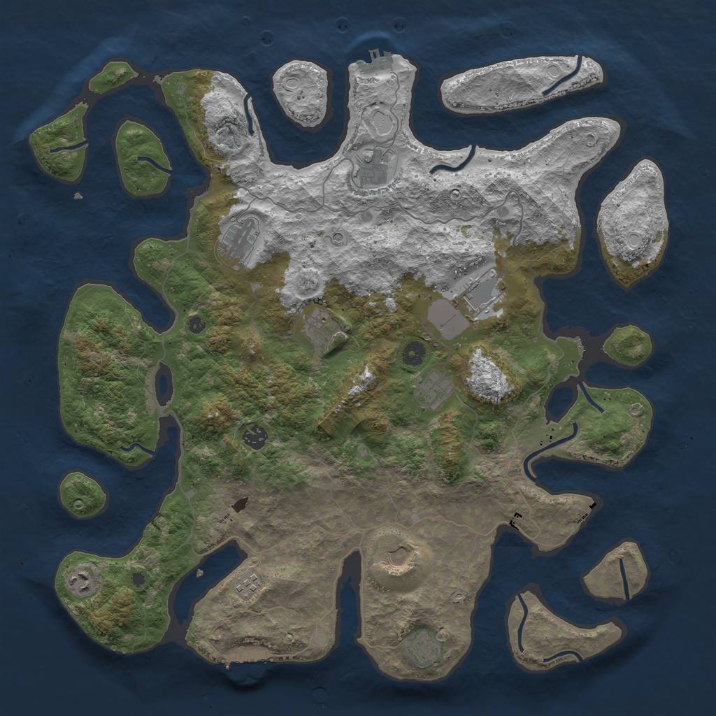 Rust Map: Procedural Map, Size: 4500, Seed: 228459219, 18 Monuments