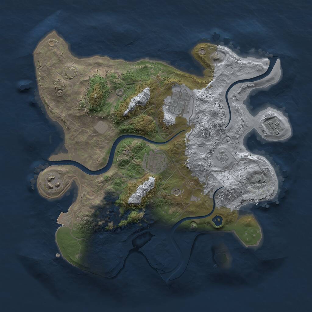 Rust Map: Procedural Map, Size: 3000, Seed: 336454, 8 Monuments