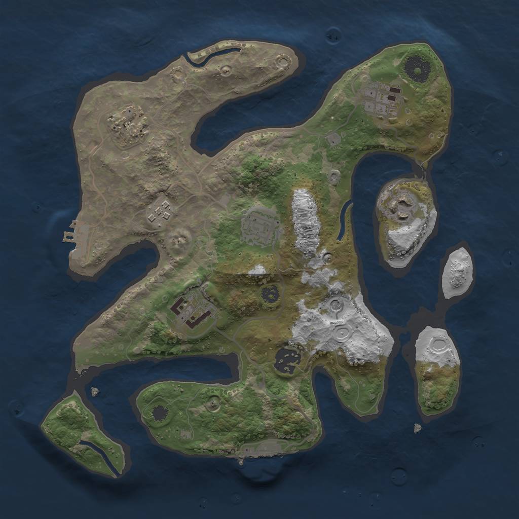 Rust Map: Procedural Map, Size: 3000, Seed: 688872229, 15 Monuments