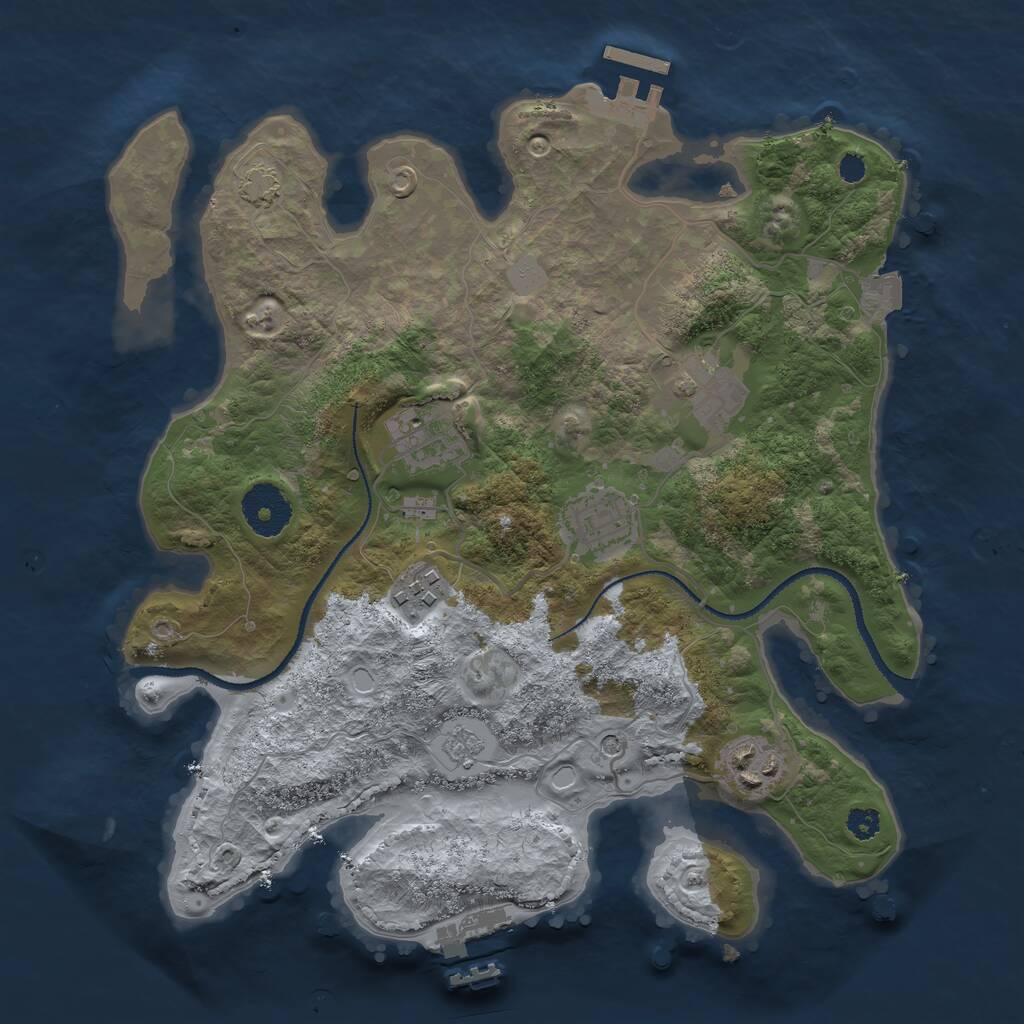 Rust Map: Procedural Map, Size: 3100, Seed: 67, 11 Monuments