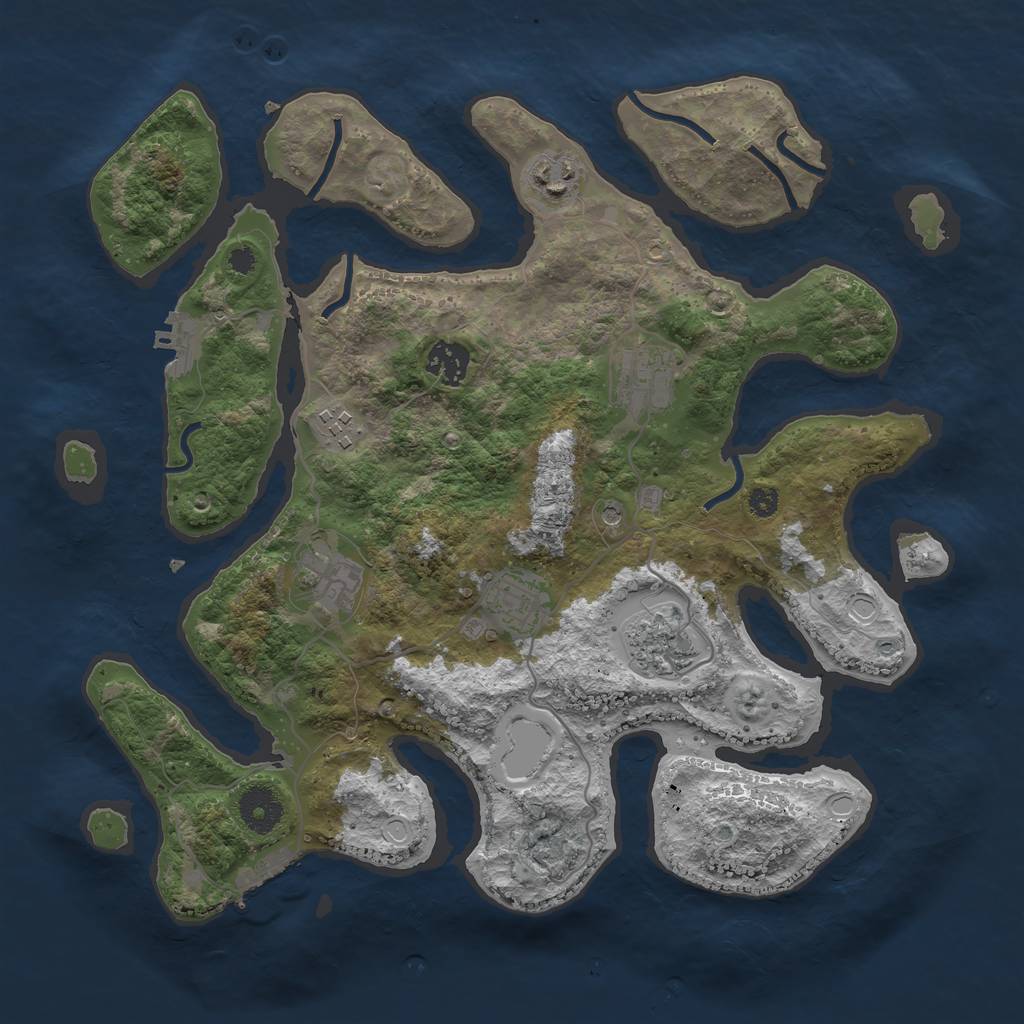 Rust Map: Procedural Map, Size: 3498, Seed: 13818, 15 Monuments