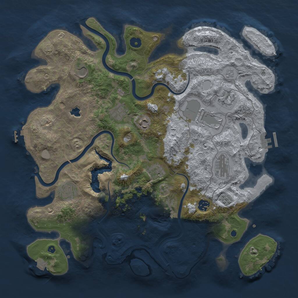 Rust Map: Procedural Map, Size: 4000, Seed: 5565945, 16 Monuments
