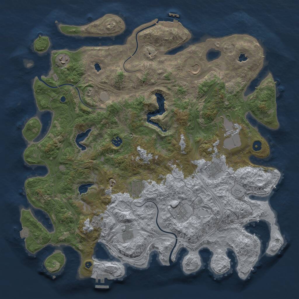 Rust Map: Procedural Map, Size: 4500, Seed: 3917, 15 Monuments