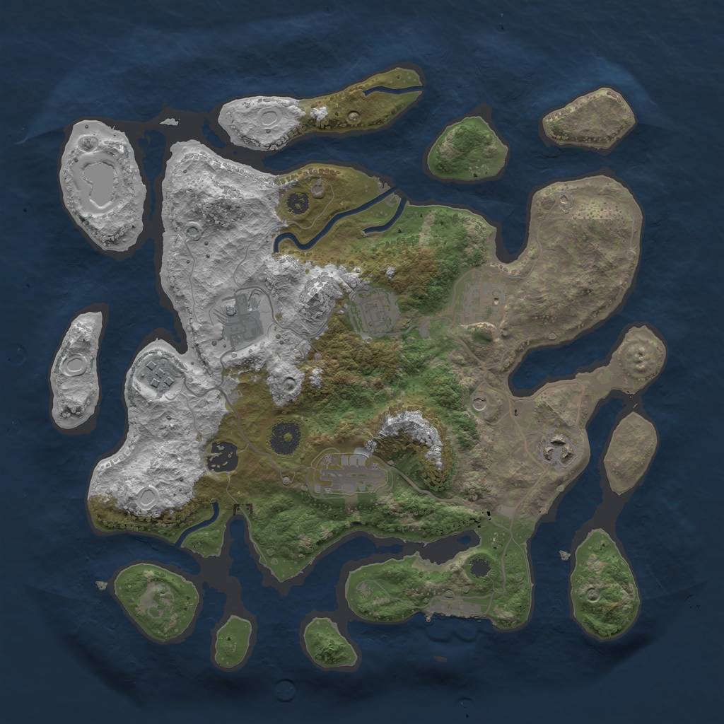 Rust Map: Procedural Map, Size: 3400, Seed: 1890220240, 14 Monuments