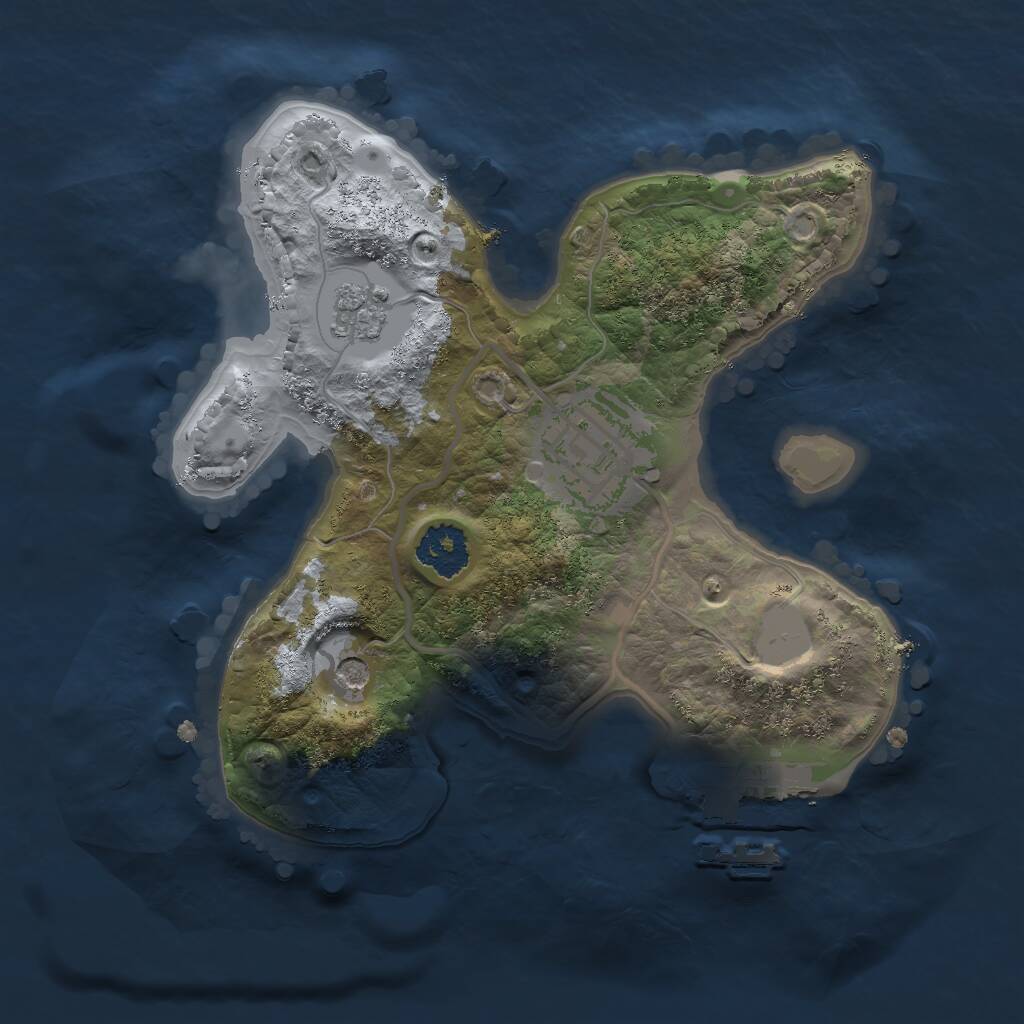 Rust Map: Procedural Map, Size: 2000, Seed: 654654645, 5 Monuments