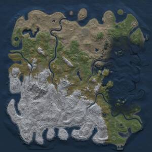 Thumbnail Rust Map: Procedural Map, Size: 5500, Seed: 3, 17 Monuments