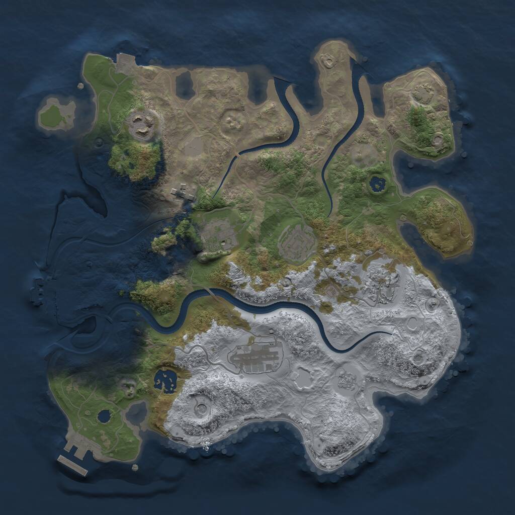 Rust Map: Procedural Map, Size: 3200, Seed: 10051984, 13 Monuments