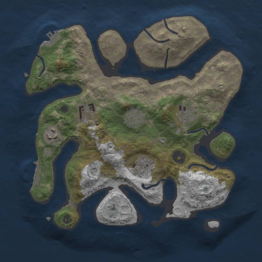Rust Map: Procedural Map, Size: 3000, Seed: 230702650, 13 Monuments